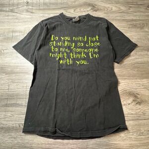 Hanes Graphic Tee Mens Small Black Sarcastic Quote Neon Green Funny T-Shirt S
